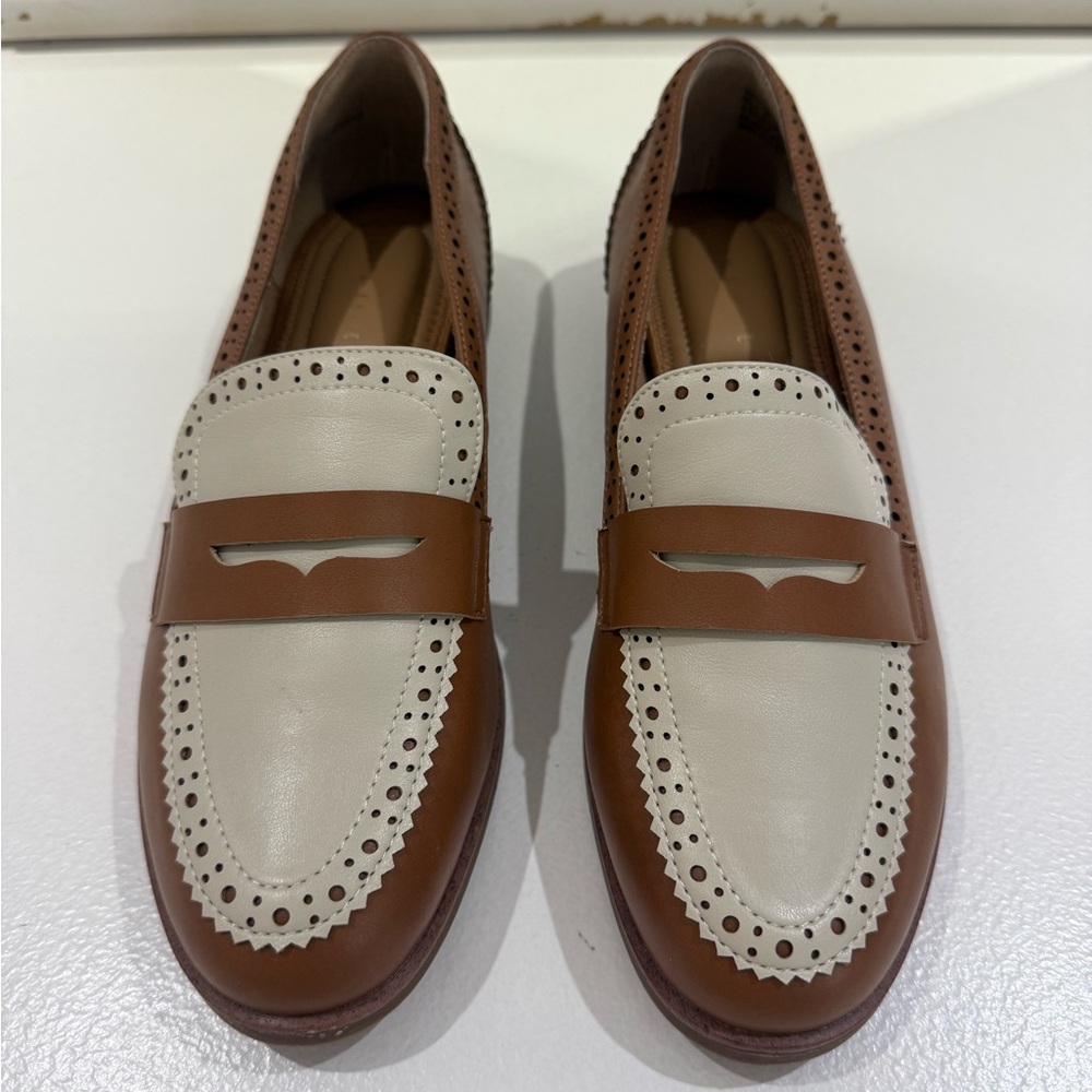 Bala Brown and Cream Perforated Loafers brand New